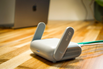 white wifi router
